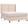 Box spring bed with cappuccino synthetic leather mattress 140x190cm by , Beds and slatted bases - Ref: Foro24-3132440, Price:...
