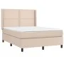 Cama box spring con colchón cuero sintético capuchino 140x190cm de , Camas y somieres - Ref: Foro24-3132440, Precio: 508,71 €...