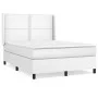 Box spring bed with white synthetic leather mattress 140x200cm by , Beds and slatted bases - Ref: Foro24-3132442, Price: 514,...