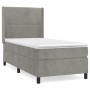 Box spring bed with light gray velvet mattress 80x200 cm by , Beds and slatted bases - Ref: Foro24-3132585, Price: 322,83 €, ...