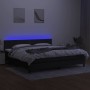 Cama box spring colchón y luces LED tela negro 200x200 cm de , Camas y somieres - Ref: Foro24-3133103, Precio: 576,54 €, Desc...