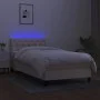 Box spring bed mattress and LED lights cream fabric 80x200 cm by , Beds and slatted bases - Ref: Foro24-3133354, Price: 307,2...