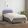 Box spring bed with mattress and taupe gray LED lights 80x200 cm by , Beds and slatted bases - Ref: Foro24-3133433, Price: 30...