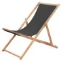 Klappbarer Strandstuhl aus grauem Stoff und Holzstruktur von vidaXL, Gartenstühle - Ref: Foro24-44001, Preis: 56,00 €, Rabatt: %