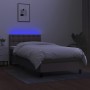 Box spring bed with mattress and taupe gray LED lights 80x200 cm by , Beds and slatted bases - Ref: Foro24-3133433, Price: 29...