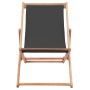 Folding beach chair in gray fabric and wooden structure by vidaXL, Garden chairs - Ref: Foro24-44001, Price: 49,20 €, Discoun...