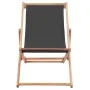 Klappbarer Strandstuhl aus grauem Stoff und Holzstruktur von vidaXL, Gartenstühle - Ref: Foro24-44001, Preis: 56,00 €, Rabatt: %
