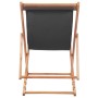 Folding beach chair in gray fabric and wooden structure by vidaXL, Garden chairs - Ref: Foro24-44001, Price: 49,20 €, Discoun...