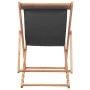 Klappbarer Strandstuhl aus grauem Stoff und Holzstruktur von vidaXL, Gartenstühle - Ref: Foro24-44001, Preis: 56,00 €, Rabatt: %