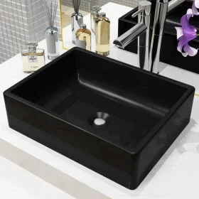 Black rectangular ceramic sink 41x30x12 cm by vidaXL, Sinks - Ref: Foro24-142734, Price: 71,43 €, Discount: %