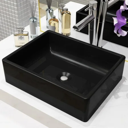 Black rectangular ceramic sink 41x30x12 cm by vidaXL, Sinks - Ref: Foro24-142734, Price: 71,40 €, Discount: %