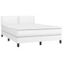 Boxspringbett mit Matratze und LED-weißem Kunstleder 140x200 cm von , Betten und Lattenroste - Ref: Foro24-3134166, Preis: 46...