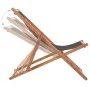 Klappbarer Strandstuhl aus grauem Stoff und Holzstruktur von vidaXL, Gartenstühle - Ref: Foro24-44001, Preis: 56,00 €, Rabatt: %
