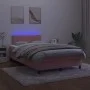 Boxspringbett mit Matratze und LED-Rosa-Samt 120x200 cm von , Betten und Lattenroste - Ref: Foro24-3134338, Preis: 368,18 €, ...