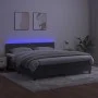 Box spring bed with mattress and LED dark gray velvet 160x200 cm by , Beds and slatted bases - Ref: Foro24-3134352, Price: 48...