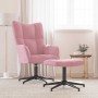 Sillón de relax con taburete terciopelo rosa en Sillones | Comprar online en Foro24
