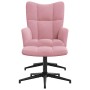 Sillón de relax con taburete terciopelo rosa en Sillones | Comprar online en Foro24