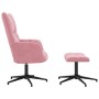 Sillón de relax con taburete terciopelo rosa en Sillones | Comprar online en Foro24