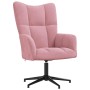 Sillón de relax con taburete terciopelo rosa en Sillones | Comprar online en Foro24