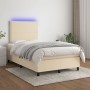Boxspringbett mit Matratze und LED-Cremestoff 120x200 cm von , Betten und Lattenroste - Ref: Foro24-3134786, Preis: 417,60 €,...