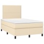 Boxspringbett mit Matratze und LED-Cremestoff 120x200 cm von , Betten und Lattenroste - Ref: Foro24-3134786, Preis: 417,60 €,...