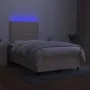 Box spring bed with mattress and LED cream fabric 120x200 cm by , Beds and slatted bases - Ref: Foro24-3134786, Price: 407,83...