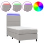 Boxspringbettmatratze und LED-Leuchten aus hellgrauem Stoff 90x200 cm von , Betten und Lattenroste - Ref: Foro24-3134765, Pre...