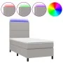 Boxspringbettmatratze und LED-Leuchten aus hellgrauem Stoff 90x200 cm von , Betten und Lattenroste - Ref: Foro24-3134765, Pre...