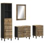 Conjunto de muebles de baño 4 piezas madera maciza de mango en Muebles de baño | Comprar online en Foro24