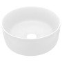 Lavabo de lujo redondo cerámica blanco mate 40x15 cm