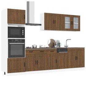 Conjunto de armarios de cocina de 7 piezas "Kalmar" de en madera de ingeniería de roble marrón en Armarios de cocina | Comprar o