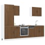 Conjunto de armarios de cocina de 7 piezas "Kalmar" de en madera de ingeniería de roble marrón en Armarios de cocina | Comprar o