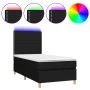 Boxspringbettmatratze und LED-Leuchten aus schwarzem Stoff 100x200 cm von , Betten und Lattenroste - Ref: Foro24-3135335, Pre...