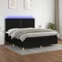 Box spring bed mattress and LED lights black fabric 180x200 cm by , Beds and slatted bases - Ref: Foro24-3135375, Price: 603,...