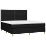 Box spring bed mattress and LED lights black fabric 180x200 cm by , Beds and slatted bases - Ref: Foro24-3135375, Price: 603,...