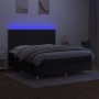 Box spring bed mattress and LED lights black fabric 180x200 cm by , Beds and slatted bases - Ref: Foro24-3135375, Price: 617,...
