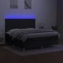 Box spring bed mattress and LED lights black fabric 180x200 cm by , Beds and slatted bases - Ref: Foro24-3135375, Price: 603,...