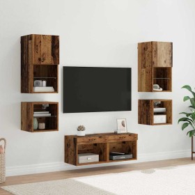 Unidades de pared para TV 8 pcs Madera vieja en Muebles TV | Comprar online en Foro24