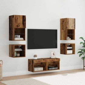 Unidades de pared para TV 8 pcs Madera vieja en Muebles TV | Comprar online en Foro24