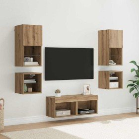 Unidades de pared para TV 8 pcs Roble artesanal en Muebles TV | Comprar online en Foro24