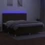 Boxspringbettmatratze LED-Leuchten dunkelbrauner Stoff 200x200 cm von , Betten und Lattenroste - Ref: Foro24-3135624, Preis: ...