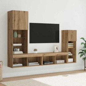 Unidades de pared para TV 4 pcs Roble artesanal en Muebles TV | Comprar online en Foro24