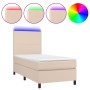 Cama box spring colchón LED cuero sintético capuchino 80x200 cm de , Camas y somieres - Ref: Foro24-3135794, Precio: 305,51 €...