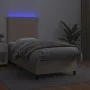 Box spring bed LED mattress cappuccino synthetic leather 80x200 cm by , Beds and slatted bases - Ref: Foro24-3135794, Price: ...