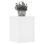 Soportes de plantas 2 uds madera ingeniería blanco 10x10x18 cm en Soportes para macetas | Comprar online en Foro24