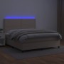 Boxspringbett LED-Matratze Kunstleder Cappuccino 140x190cm von , Betten und Lattenroste - Ref: Foro24-3135884, Preis: 485,62 ...