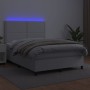 Boxspringbett mit Matratze und LED-weißem Kunstleder 140x200 cm von , Betten und Lattenroste - Ref: Foro24-3135886, Preis: 51...