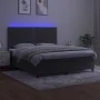 Box spring bed with mattress and LED dark gray velvet 160x200 cm by , Beds and slatted bases - Ref: Foro24-3136072, Price: 50...