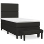 Cama box spring con colchón tela negro 90x200 cm de , Camas y somieres - Ref: Foro24-3136487, Precio: 364,83 €, Descuento: %