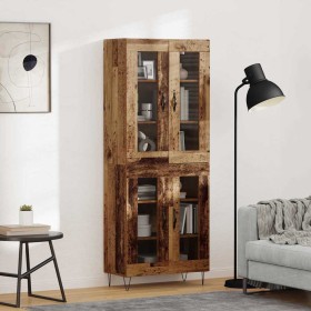 Aparador alto Madera envejecida 69,5 x 34 x 180 cm en Aparadores | Comprar online en Foro24